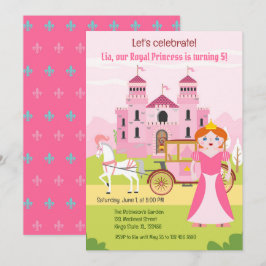 Kunglig prinsessa flicka födelsedagsfest inbjudningar