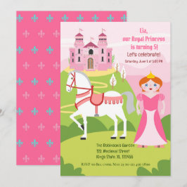 Kunglig prinsessa flicka födelsedagsfest inbjudningar