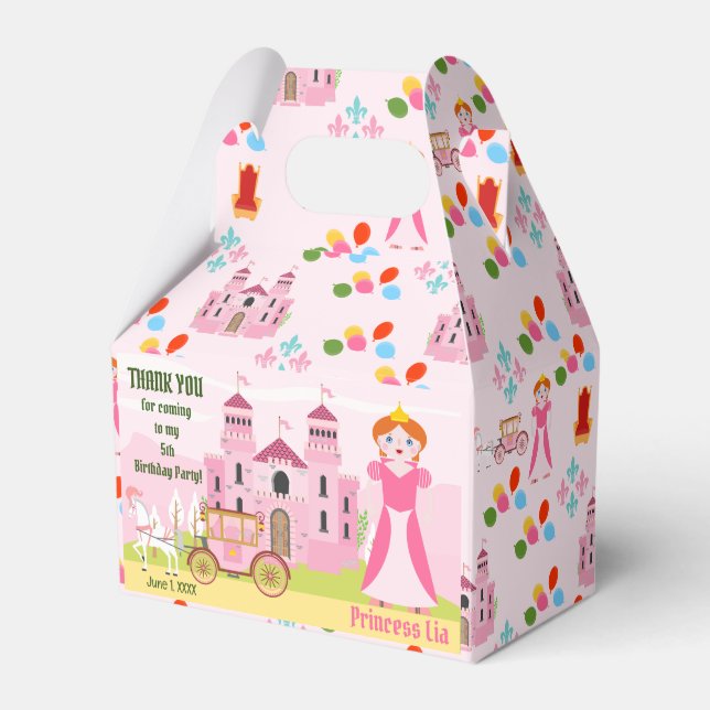 Kunglig Prinsessa Födelsedagsfest Presentaskar (Framsidan Sidan)