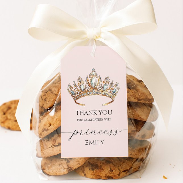 Kunglig prinsessa krona flicka födelsedagsfest presentetikett (Skapare uppladdad)