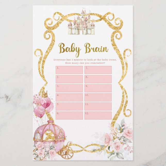 Kunglig Prinsessa Rosa Vagn Baby Hjärnspel (Framsida)