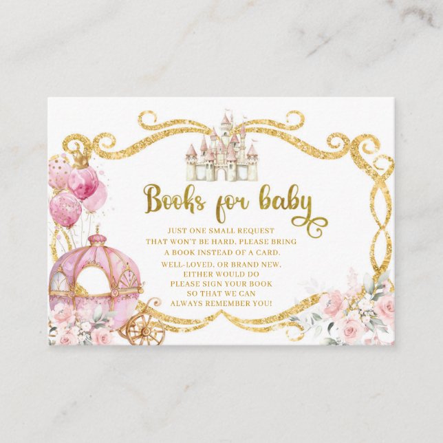 Kunglig prinsessa rosa vagn böcker för bebis tilläggskort (Framsida)
