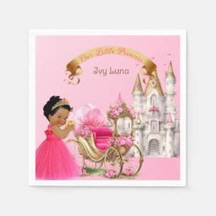 Kunglig Prinsessa Slott Vagn Rosa Guld Flick Pappersservett