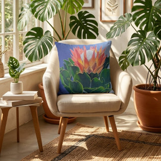 Kunglig Protea | Handmålad blomkonst Kudde