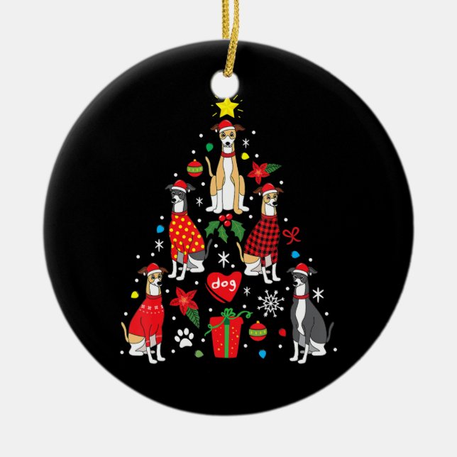 Kunglig prydnad Träd Rolig hund Mamma Pappa Julgransprydnad Keramik (Framsidan)