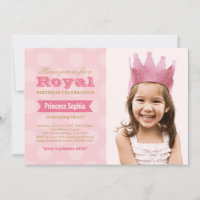 Kunglig Rosa Guld Prinsessa Foto Flicka Födelsedag