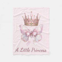 Kunglig Rosa Prinsessa Kronan Fjäril Babyfilt