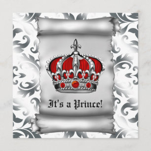 Kunglig Royal Red Prince Bebis firande Inbjudningar