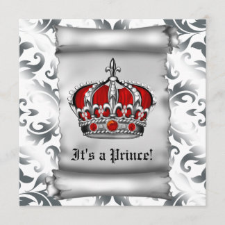 Kunglig Royal Red Prince Bebis firande Inbjudningar