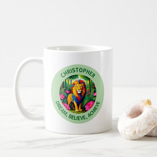 Kunglig Sagoljon Stor Katt Kaffemugg (Med munk)