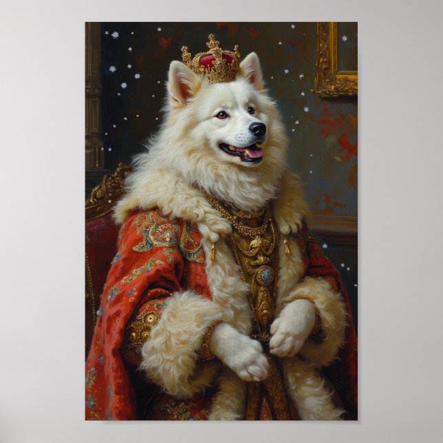 Kunglig Samoyed-porträtt Poster (Framsidan)