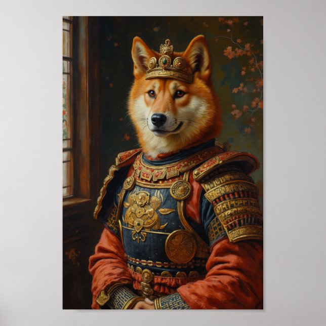 Kunglig Shiba Inu-porträtt Poster (Framsidan)