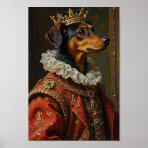 Kunglig Silken Windhound-porträtt Poster