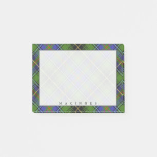 Kunglig skotsk klan MacInnes-tartan Post-it Block