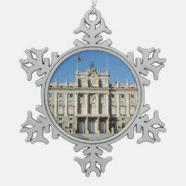Kunglig slott, Madrid Snöflinga Pewter Julgransprydnad