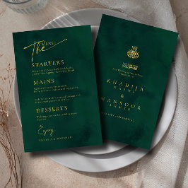 Kunglig Smaragdgrön Guld Islamisk Bröllopsmeny Kor