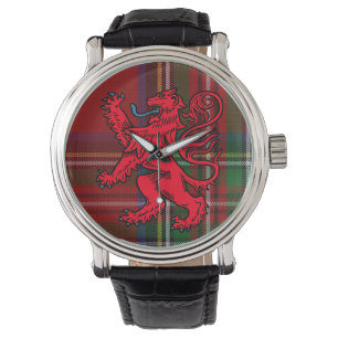 Kunglig Stewart Tartan med rött lejont våldsamt Armbandsur