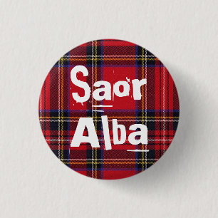 Kunglig Stewart Tartan Saor Alba Skottland Pinback Knapp