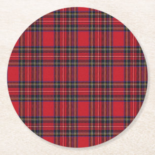 Kunglig Stewart Tartan Underlägg Papper Rund