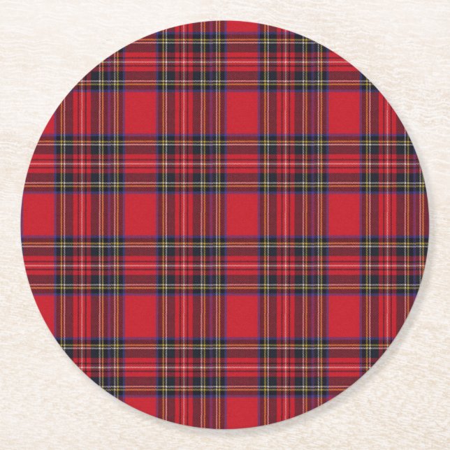 Kunglig Stewart Tartan Underlägg Papper Rund (Framsidan)