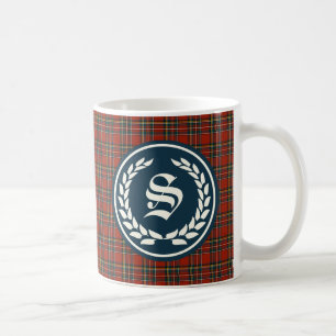 Kunglig Stewart TartanMonogram Kaffemugg