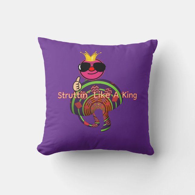 Kunglig struttande lila  kudde (Framsida)