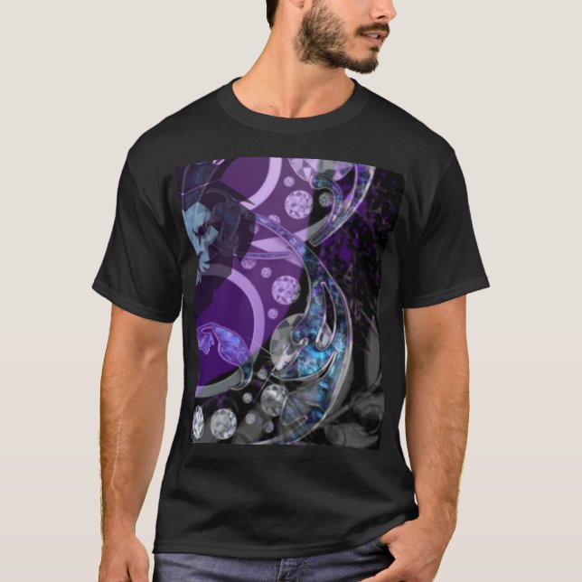 Kunglig svart Black Lyon sammet 3.3 T Shirt (Framsida)