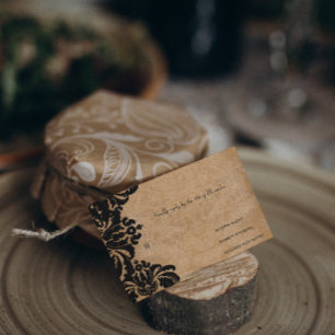 Kunglig svart damask bröllops-RSVP OSA Kort