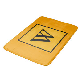 Kunglig svart monogram geometrisk badrumsmatta