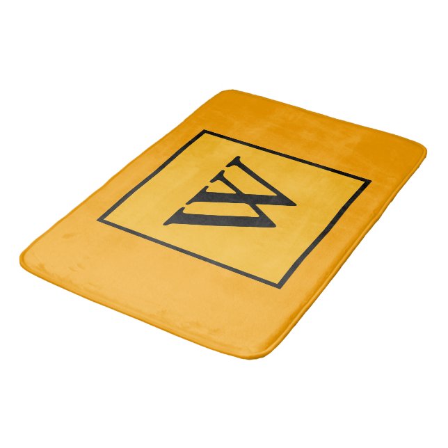Kunglig svart monogram geometrisk badrumsmatta (Vinklad)