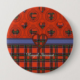 Kunglig tartan för skott för Stewart klanpläd Knapp