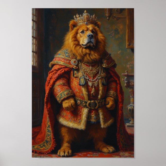 Kunglig Tibetansk Mastiff-porträtt Poster (Framsidan)