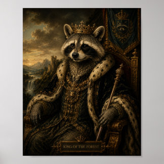 Kunglig tvättbjörnsskjorta, skogskung poster