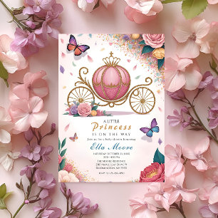 Kunglig vagn prinsessa baby shower inbjudningar