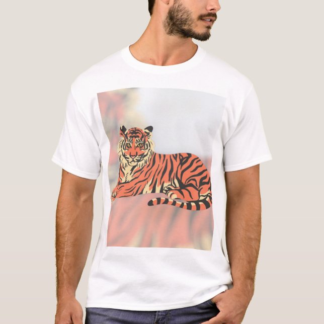 Kunglig Vilande Tiger T Shirt (Framsida)