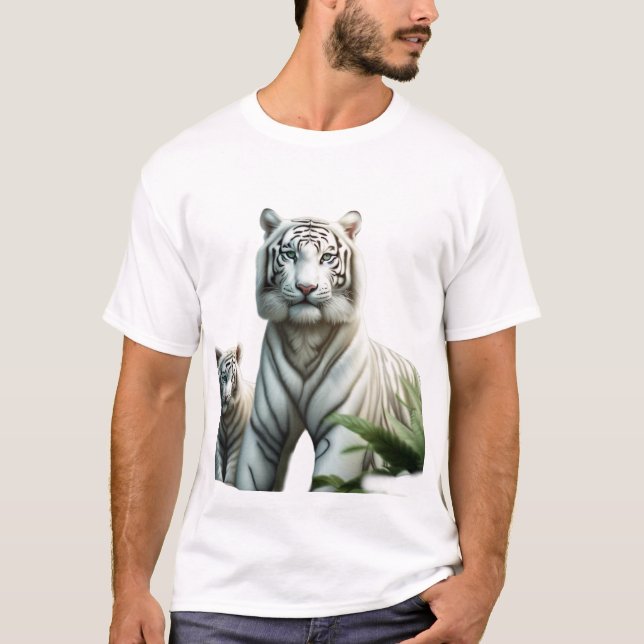 Kunglig vit tiger. t shirt (Framsida)
