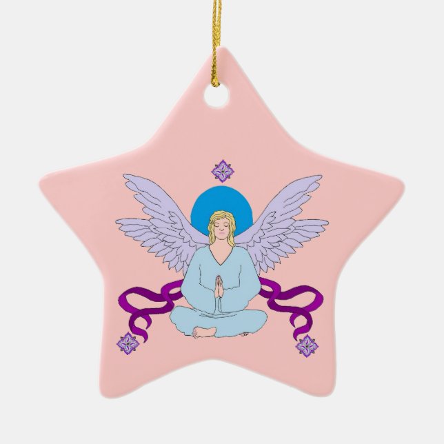 Kunglig Yogaängel Julgransprydnad Keramik (Framsidan)