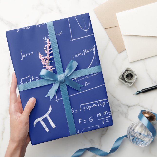 Kungliga blå matematiska formler Ekvationer Mönste Presentpapper (Gifting)