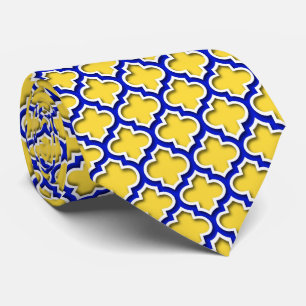 Kungliga blått vita marockanska Quatrefoil #5DS Slips