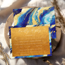 Kungliga flottans blå guld vänlig svar bröllop