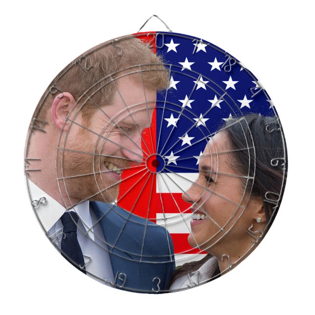 Kungliga gifta sig Harry och Meghan Darttavla (Framsidan)