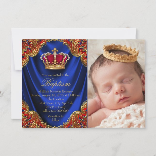 Kungliga prinsdopinvitationer inbjudningar (Framsida)