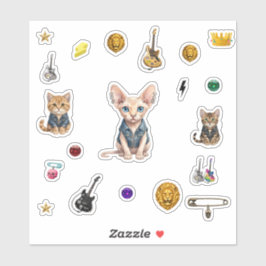 Kungliga Punk-Katt Klistermärken