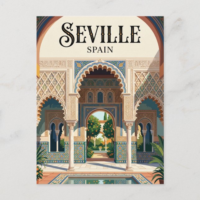 Kungliga slottet i Sevilla Spanien Vykort (Framsida)