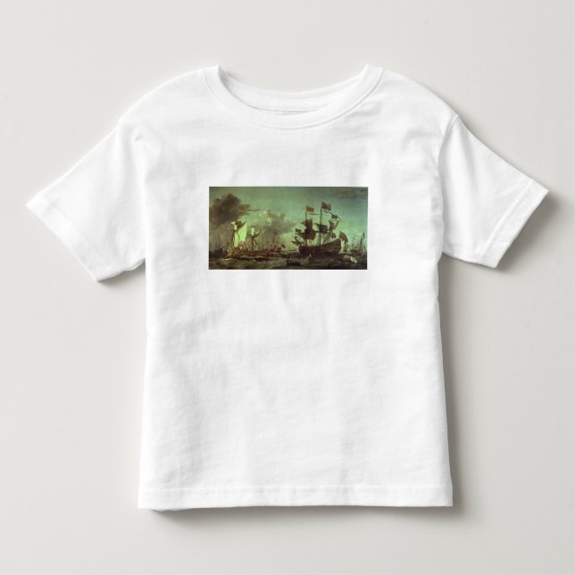 Kungligt besök till flottan, 5th Juni 1672 Tee (Framsida)