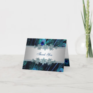 Kungligt blåttpåfågeltack tack kort