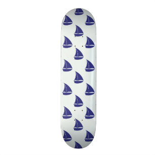 Kungligt blåttsegelbåtmönster old school skateboard bräda 21,6 cm