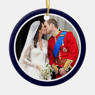 Kungligt bröllop julgransprydnad keramik