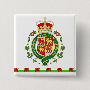 Kungligt emblem av Wales Knapp