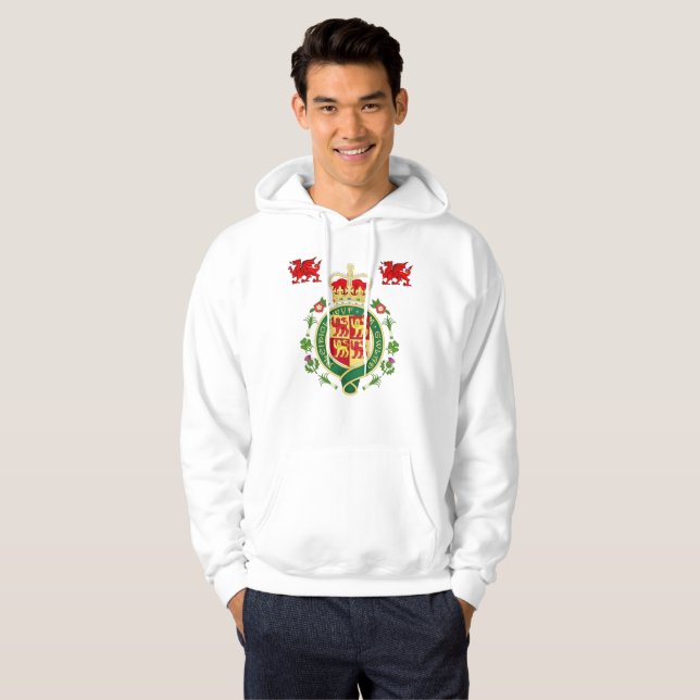 Kungligt emblem av Wales Sweatshirt Med Luva (Hel framsida)
